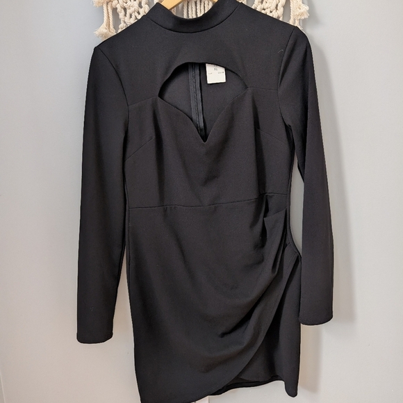 Fashion Nova tonia dress nwt Xl Black Bodycon Long Sleeve Mini Nwt - Picture 6 of 10